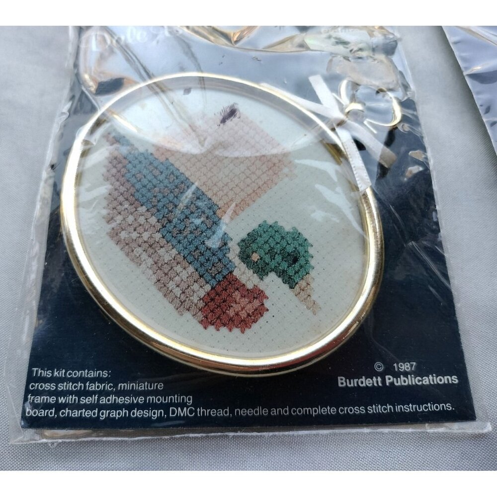 Dale Burdett Cross Stitch Kit Set "Make Mine Country" & "For Teacher" 1987 Minis - Picture 7 of 9